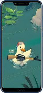 2D пластиковий чехол Каченя з автоматом для Huawei Honor Play - 6356t-1533 изображение 