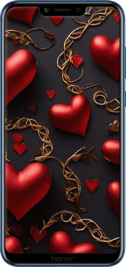 2D пластиковий чехол Сердечки для Huawei Honor Play - 5831t-1533 изображение 