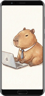 Силиконовый чехол Funny Capybara CEO Working для Huawei Honor V10 / View 10 - 6777u-1579 изображение 