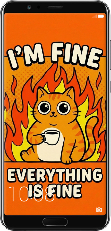 Силиконовый чехол Funny Cat для Huawei Honor V10 / View 10 - 6786u-1579 изображение 