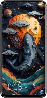 Силіконовий чехол Кит у космосі для Huawei Honor View 20 - 6328u-1645 изображение 