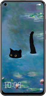 Силиконовый чехол С изображением кота и водяной лилии Monet для Huawei Honor View 20 - 6519u-1645 изображение 