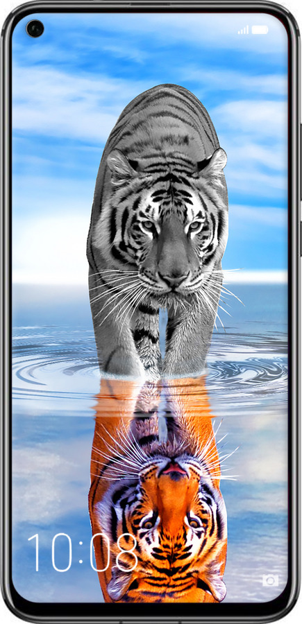Силіконовий чехол Тигр для Huawei Honor View 20 - 6016u-1645 изображение 