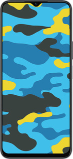 Силиконовый чехол Желто-голубой камуфляж для Huawei honor X6 - 1084u-3341 изображение 