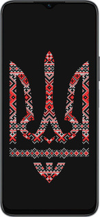 Силиконовый чехол Герб - вышиванка на черном фоне для Huawei Honor X8 5G - 1196u-4149 изображение 