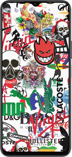 Силиконовый чехол Many different logos для Huawei Honor X8 5G - 4022u-4149 изображение 