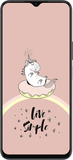 Силиконовый чехол Единорожка в пончике для Huawei honor X6 - 4282u-3341 изображение 