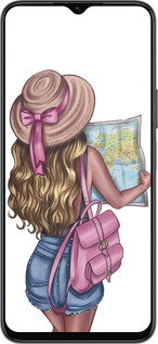 Силиконовый чехол Девушка с картой для Huawei honor X6 - 4704u-3341 изображение 