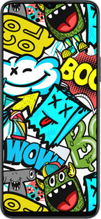 Силиконовый чехол Стикеры v4 для Huawei honor X6 - 5508u-3341 изображение 