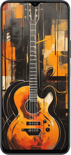 Силиконовый чехол Чехол для телефона Оранжевая Гитара для Huawei honor X6 - 5934u-3341 изображение 