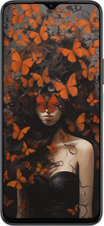 Силиконовый чехол Девушка с оранжевыми бабочками для Huawei Honor X8 5G - 5941u-4149 изображение 