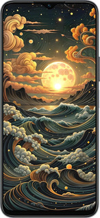 Силиконовый чехол Арт волны для Huawei honor X6 - 6332u-3341 изображение 