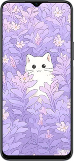 Силиконовый чехол Котик в цветах для Huawei Honor X8 5G - 6390u-4149 изображение 