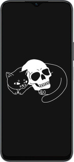 Силиконовый чехол С изображением кота и черепа для Huawei honor X6 - 6491u-3341 изображение 