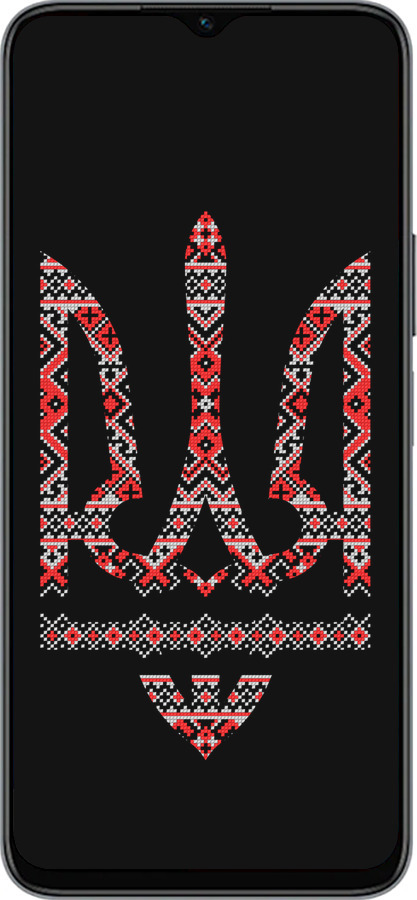 Силиконовый чехол Герб - вышиванка на черном фоне для Huawei Honor X8 5G - 1196u-4149 изображение 