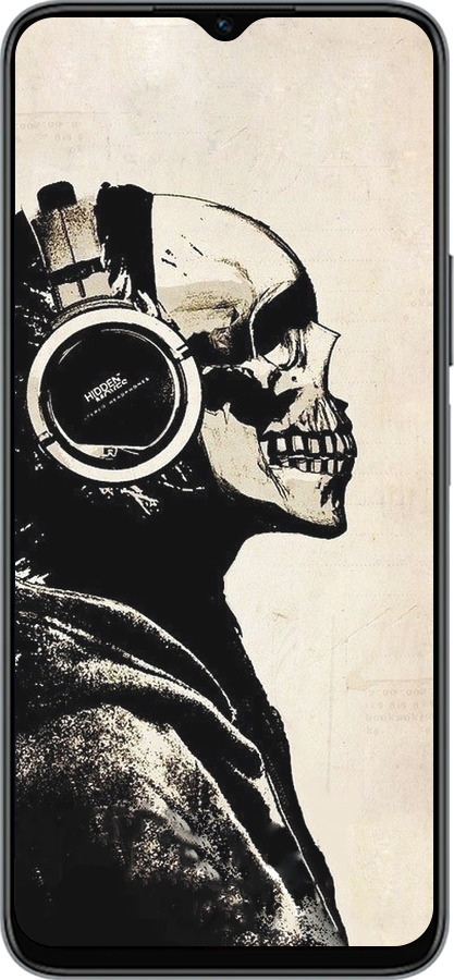 Силиконовый чехол Скелет-меломан v2 для Huawei honor X6 - 1200u-3341 изображение 
