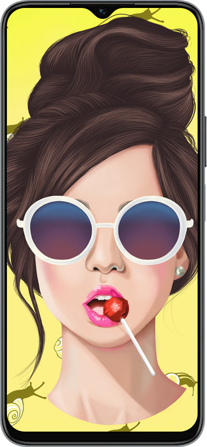 Силиконовый чехол Девушка с чупа-чупсом для Huawei Honor X8 5G - 3979u-4149 изображение 