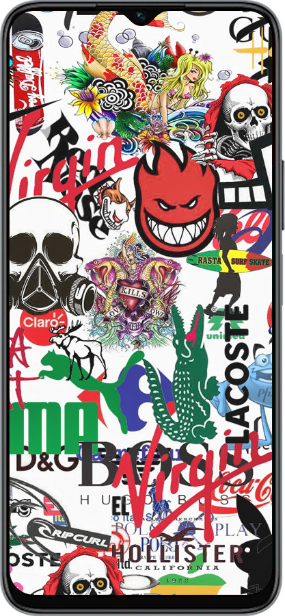 Силиконовый чехол Many different logos для Huawei Honor X8 5G - 4022u-4149 изображение 