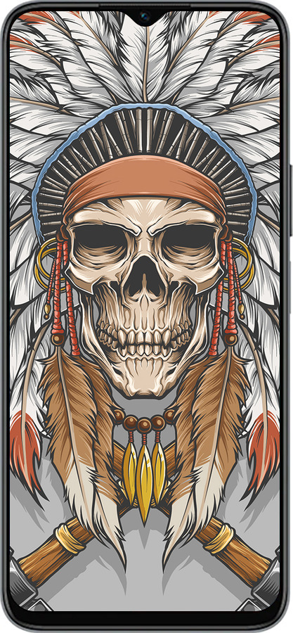 Силиконовый чехол Череп индейца для Huawei Honor X8 5G - 4032u-4149 изображение 