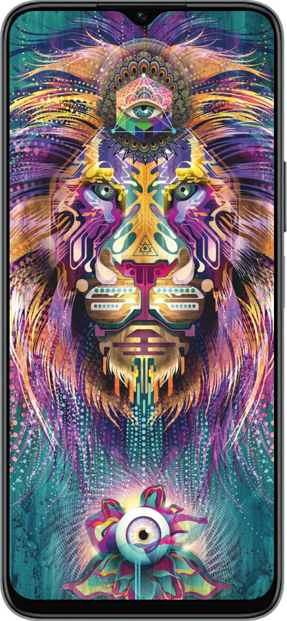 Силиконовый чехол Люминесцентный лев для Huawei honor X6 - 4037u-3341 изображение 