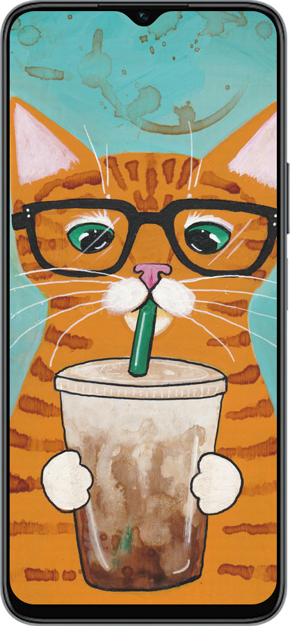 Силиконовый чехол Зеленоглазый кот в очках для Huawei honor X6 - 4054u-3341 изображение 