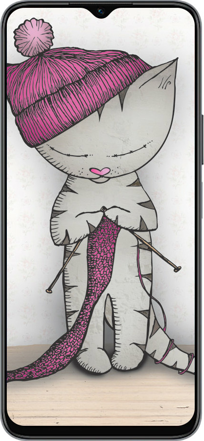 Силиконовый чехол Кошка рукодельница для Huawei honor X6 - 4056u-3341 изображение 