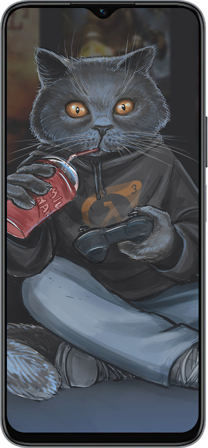 Силиконовый чехол gamer cat для Huawei honor X6 - 4140u-3341 изображение 