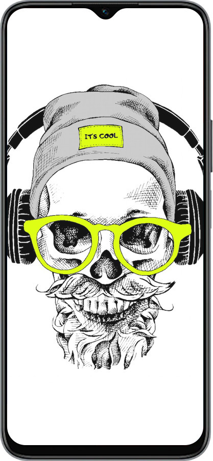 Силиконовый чехол Череп в очках и наушниках для Huawei honor X6 - 4144u-3341 изображение 