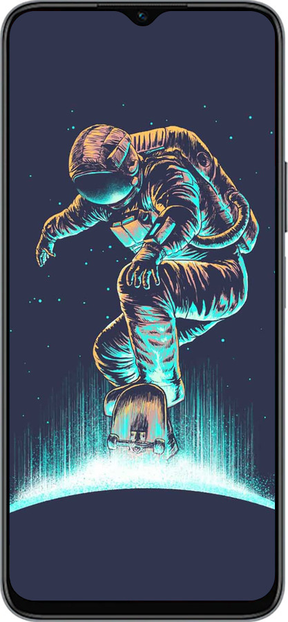 Силиконовый чехол Космонавт на скейтборде для Huawei honor X6 - 4145u-3341 изображение 