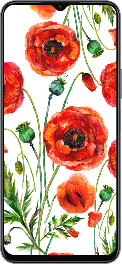 Силиконовый чехол Нарисованные маки для Huawei honor X6 - 4278u-3341 изображение 