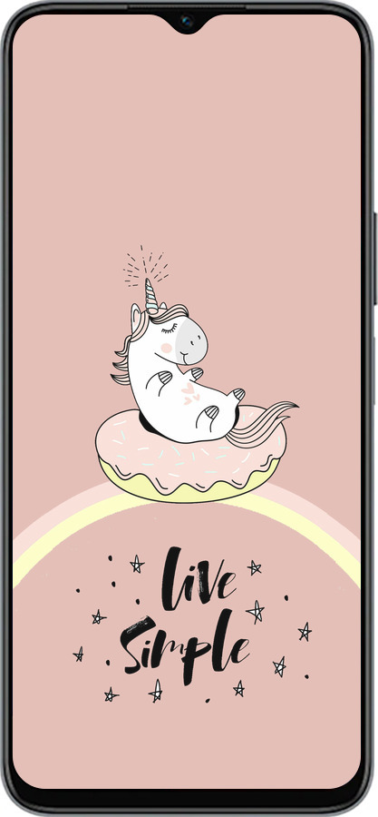 Силиконовый чехол Единорожка в пончике для Huawei honor X6 - 4282u-3341 изображение 