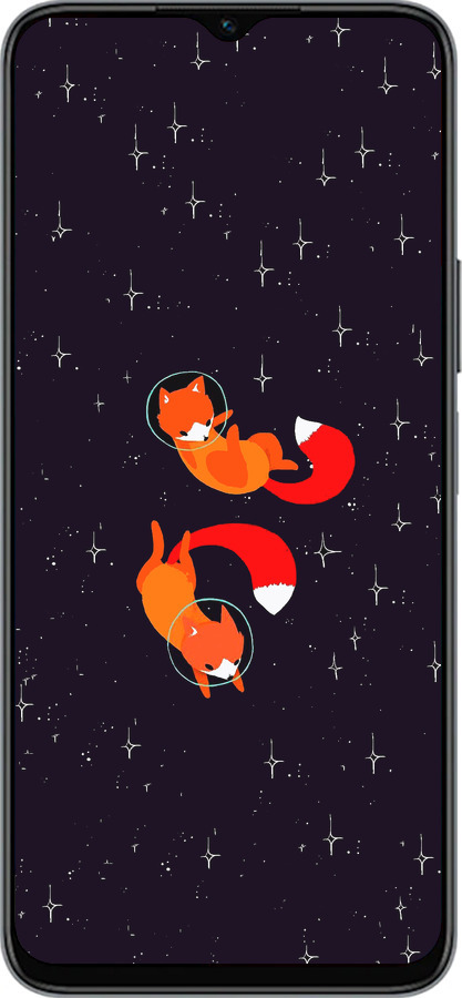 Силиконовый чехол Лисички в космосе для Huawei honor X6 - 4519u-3341 изображение 