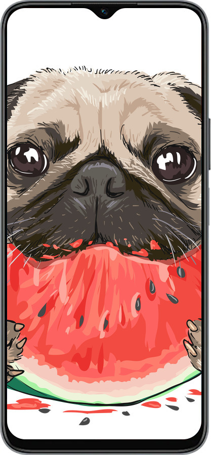 Силиконовый чехол Мопс и арбуз для Huawei honor X6 - 4665u-3341 изображение 