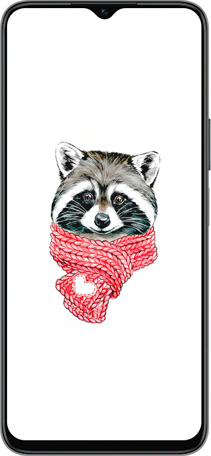 Силиконовый чехол Енот в шарфе для Huawei honor X6 - 4688u-3341 изображение 
