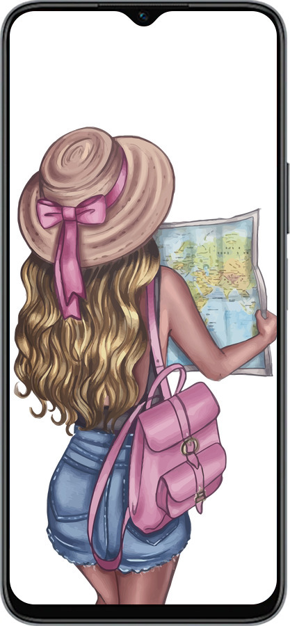 Силиконовый чехол Девушка с картой для Huawei honor X6 - 4704u-3341 изображение 