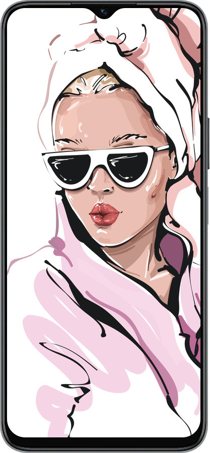 Силиконовый чехол Девушка в очках 2 для Huawei honor X6 - 4714u-3341 изображение 