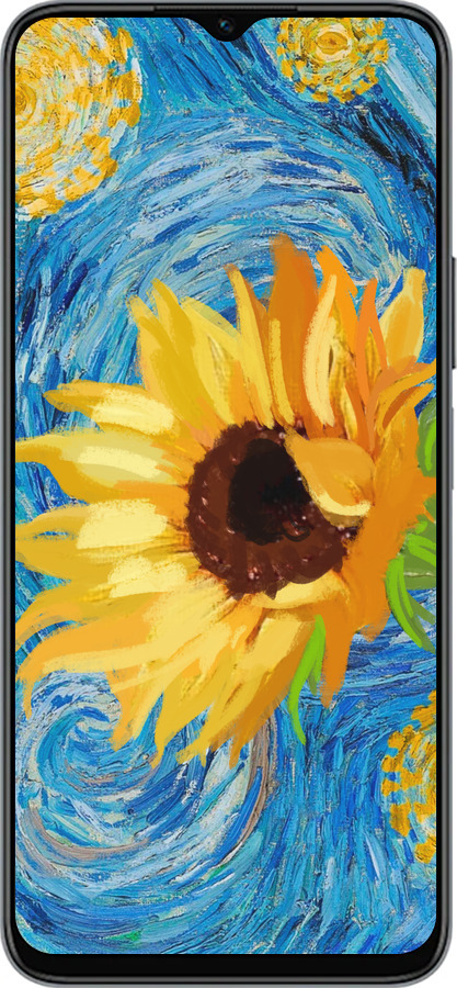 Силиконовый чехол Цветы желто-голубые для Huawei honor X6 - 5308u-3341 изображение 