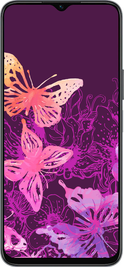 Силиконовый чехол Бабочки v2 для Huawei honor X6 - 5475u-3341 изображение 