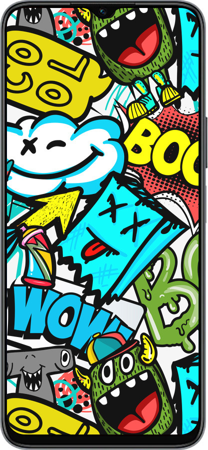 Силиконовый чехол Стикеры v4 для Huawei honor X6 - 5508u-3341 изображение 