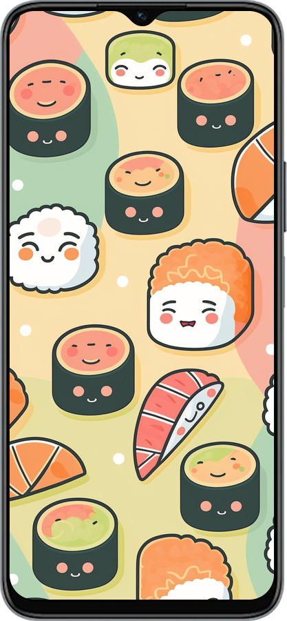 Силиконовый чехол Суши паттерн для Huawei honor X6 - 5583u-3341 изображение 