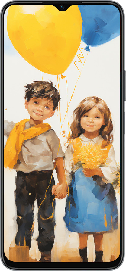 Силиконовый чехол Дети с шариками для Huawei honor X6 - 5659u-3341 изображение 