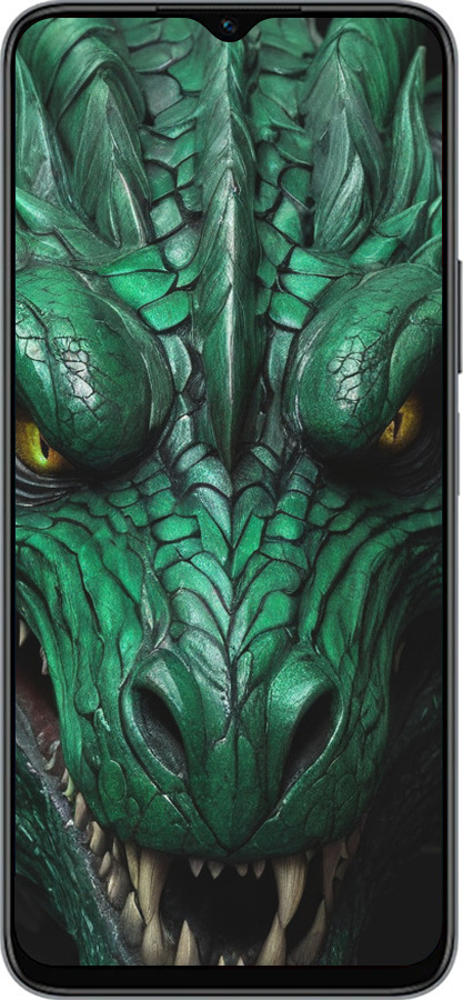 Силиконовый чехол Зелёный дракон v2 для Huawei honor X6 - 5817u-3341 изображение 