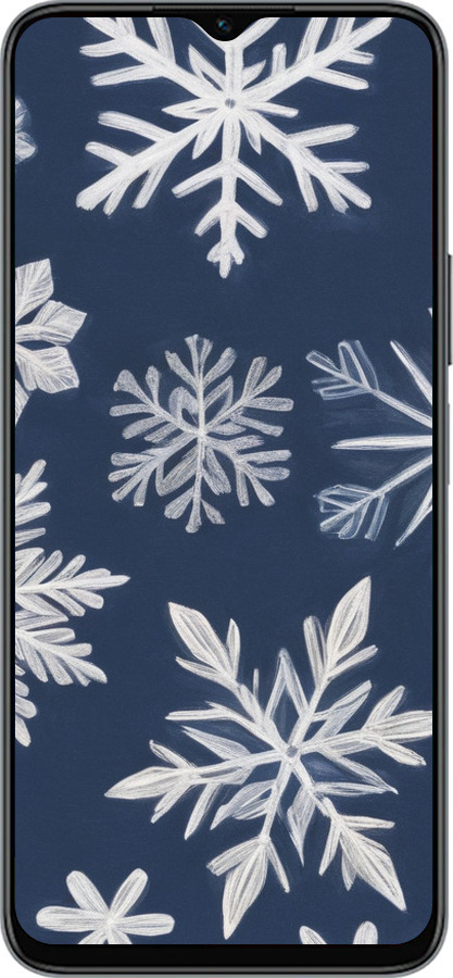 Силиконовый чехол Снежинки для Huawei honor X6 - 5821u-3341 изображение 