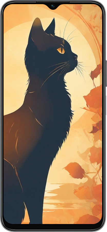 Силиконовый чехол Черная кошка v2 для Huawei honor X6 - 5830u-3341 изображение 