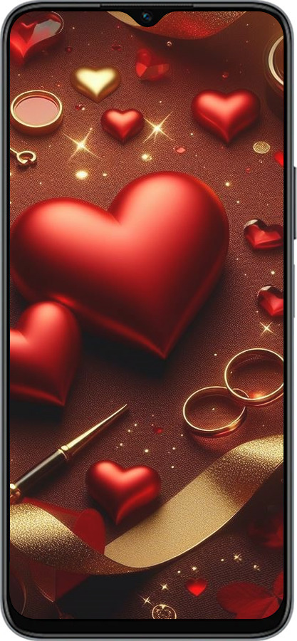 Силиконовый чехол Сердечки v3 для Huawei honor X6 - 5833u-3341 изображение 