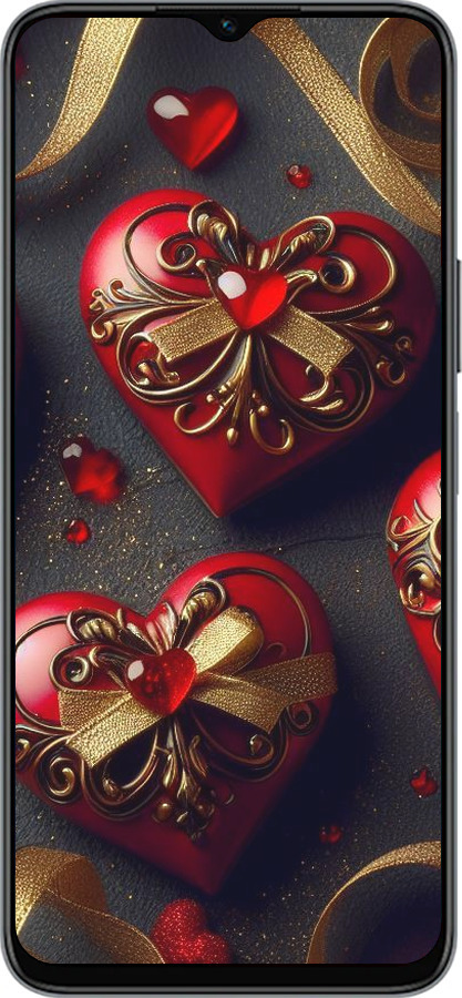 Силиконовый чехол Сердечки v4 для Huawei honor X6 - 5834u-3341 изображение 