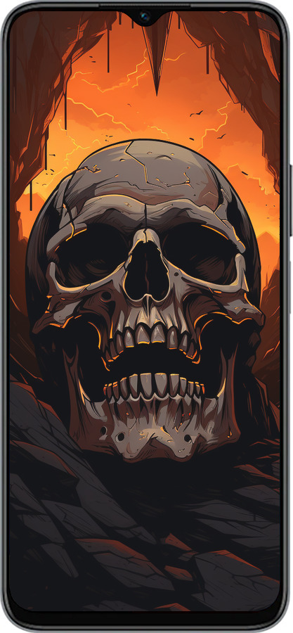 Силиконовый чехол Череп в пещере для Huawei honor X6 - 5959u-3341 изображение 