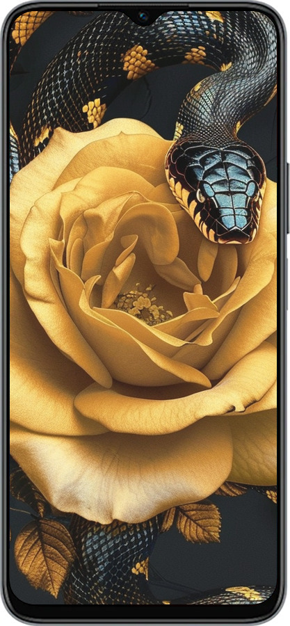 Силиконовый чехол Black snake and golden rose для Huawei honor X6 - 6068u-3341 изображение 