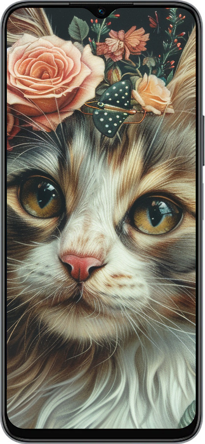 Силиконовый чехол Cats and flowers для Huawei honor X6 - 6069u-3341 изображение 