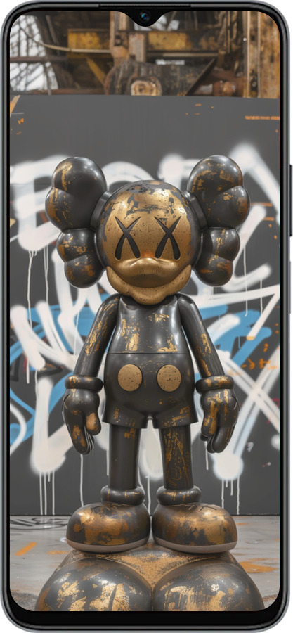 Силиконовый чехол Bronze kaws v3 для Huawei honor X6 - 6099u-3341 изображение 